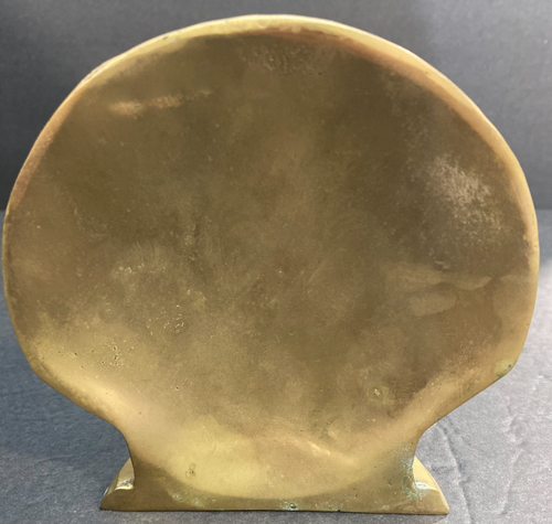 Vintage Solid Brass ClamShell Bookends, approx. 5" Tall ~ made in Taiwan - Picture 6 of 9