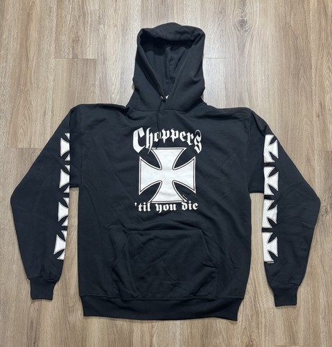 Vintage Y2K West Coast Choppers “Till You Die” Black Hoodie Size L - Picture 2 of 9