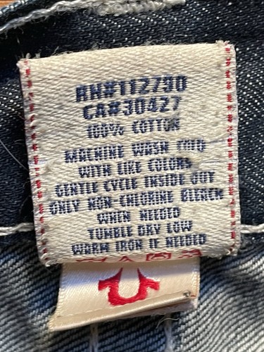 True Religion Men's Boot Cut Jeans Size 42 Flap Pocket Dark Wash - Picture 9 of 12