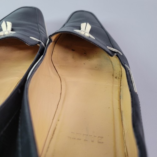 VTG Bally Womens Black Leather Loafers Tassel Made In Italy Slip On Size 40.5 E - Picture 13 of 15