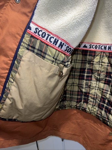 Scotch & Soda Men's Classic Hooded Warm Parka Ocher Size XL - Picture 2 of 8