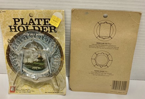 2 VTG NWT Original New Solid Brass Decorative Plate Holder Rustic Home Decor - Picture 2 of 4
