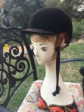 Helmet Horse Riding Equestrian Cap Hat Safety Prod 1991 Black Velvet 6 half Nice