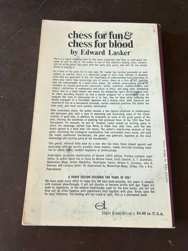 Chess For Fun & Chess for Blood by Edward Lasker 1942 Paperback (W) - Foto 2 di 3