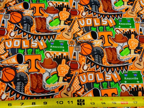 UNIVERSITY of TENNESSEE DOODLE DESIGN BRAND NEW 1 YARD 100% COTTON - Picture 5 of 5