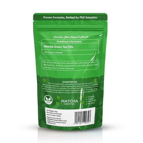 Organic Matcha Green Tea 2000mg 120 Tablets Weight Loss & Metabolism Booster - Picture 3 of 10