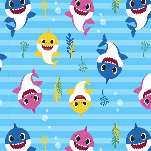 PLAYFUL BABY SHARKS Cotton Print by DAVID TEXTILES BTY - Picture 1 of 1