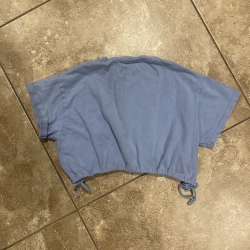Zara Baby Blue Girl’s Short Sleeves Elastic Band Drawstring Waist T-Shirt Size 9 - Picture 4 of 4