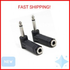 Ancable 2-Pack 1/4 Inch Right Angle TS Male to 1/4 Inch TS Female Adapter, 6.35m