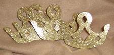 AccuCut Design Disney Crown 3 Small Gold Glitter Lot of Four