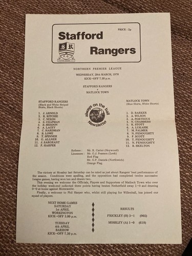 Stafford Rangers INICIO Programas Liga y Copa Años 70 PUBLICACIÓN GRATUITA - Imagen 161 de 186