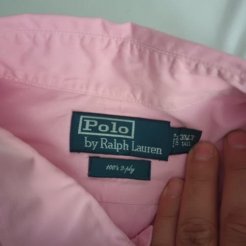 Polo Ralph Lauren Mens 3XLT 100s 2 Ply Pink Button Up Long Sleeve Dress Shirt - Picture 2 of 7