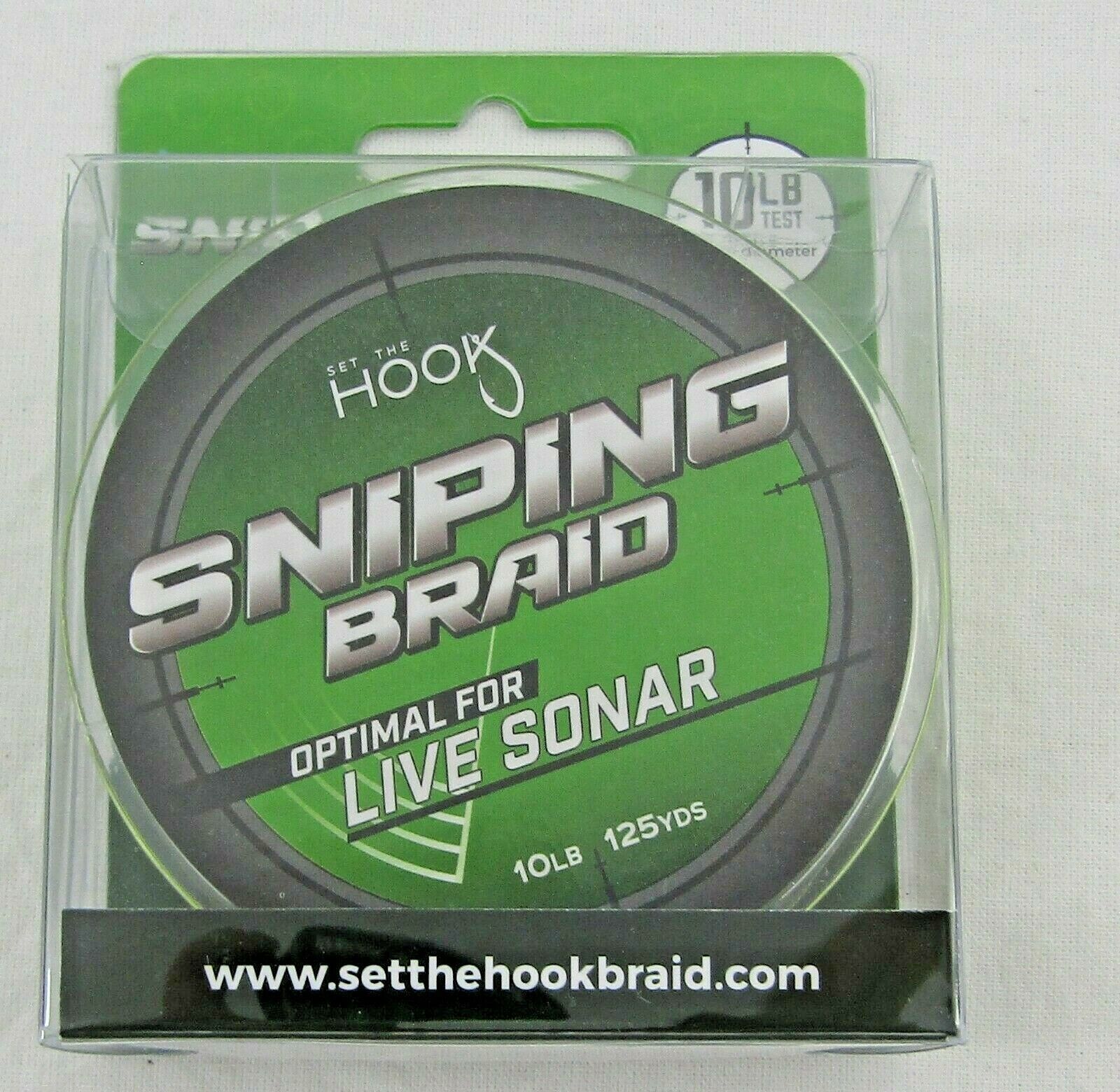 SET THE HOOK SNIPING BRAID HI-VIS 10LB FOR CRAPPIE POLE FISHING GRIZZLY JIG