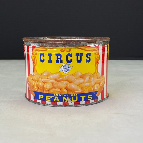 Vintage Circus Jumbo Peanuts King Size Key Wind 13oz Tin - Picture 3 of 10