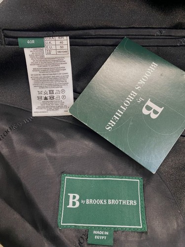 B by Brooks Brothers Men's Black Wool Blend Tuxedo Suit Set Size 40R - Picture 5 of 6