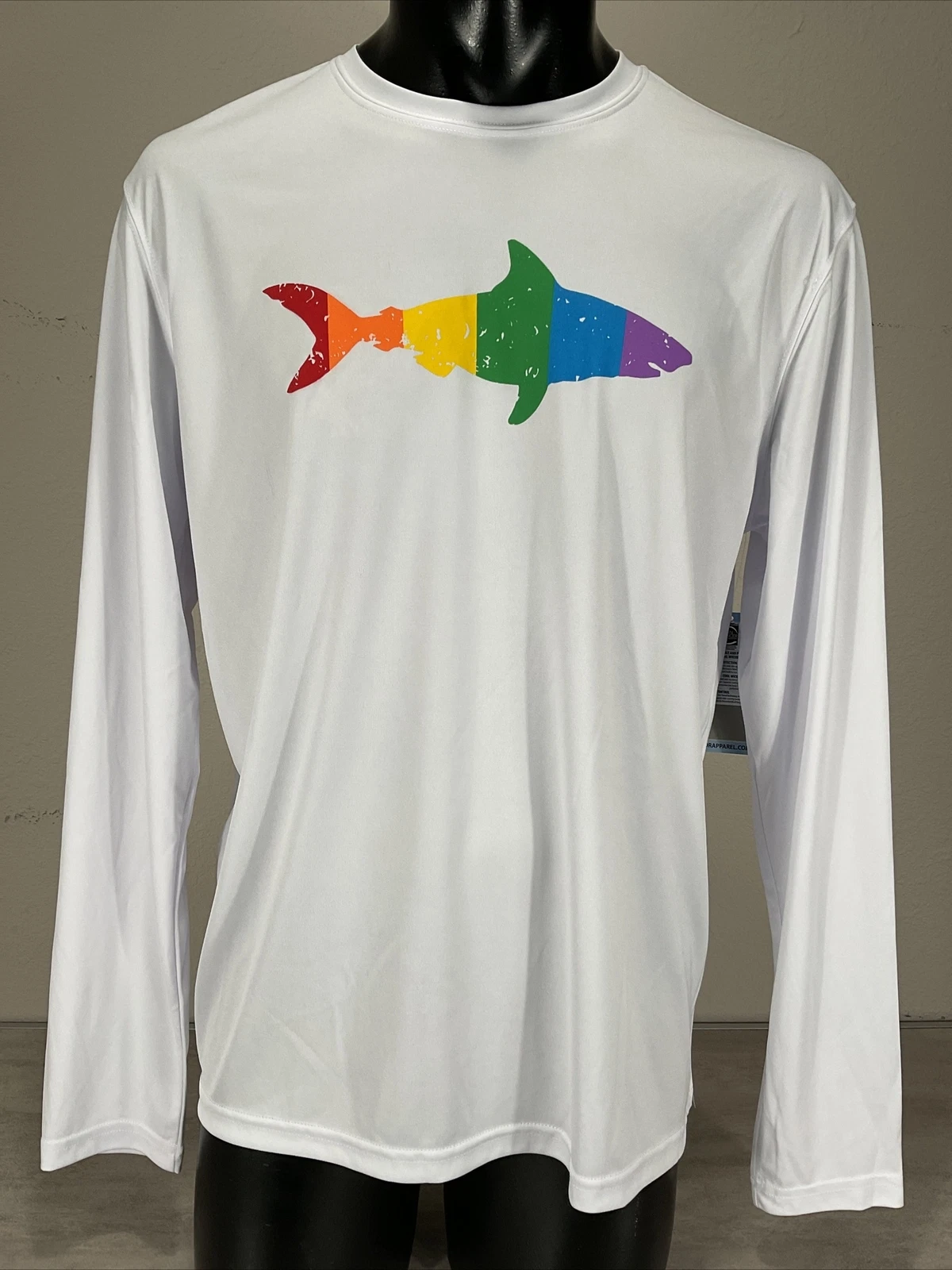 Vapor Apparel Long Sleeve UV Protection Boating Shirt Sz M White