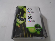 Hewlett Packard (CZ072FN) Color Ink Cartridge 60 Twin Pack Sealed Box 10/2018 e2