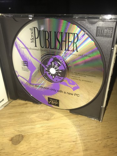 Microsoft Publisher Version 2.0 (1994) Vintage Software Case, Cert. Of Auth Incl - Picture 6 of 9