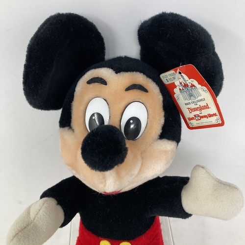 10" PLUSH MICKEY MOUSE WALT DISNEY WORLD DISNEYLAND NEW VINTAGE WITH TAG KOREA - Picture 2 of 7