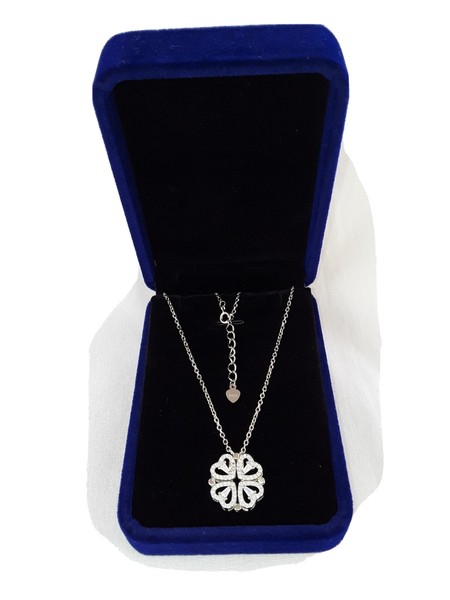 Collar mujer plata de primera ley bañado en oro blanco.para mujeres elegantes.