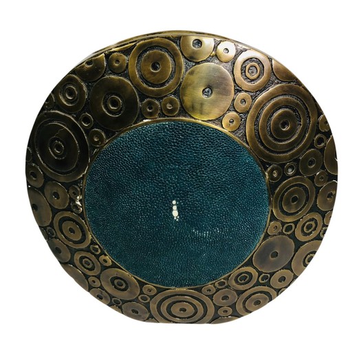 Jarrón vintage MCM R & Y Augousti bronce y Shagreen - Imagen 7 de 14