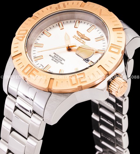 Invicta Men PRO DIVER ROSE GOLD SILVER Dial 44mm Bracelet Stylish SS WR Watch - Picture 5 of 10
