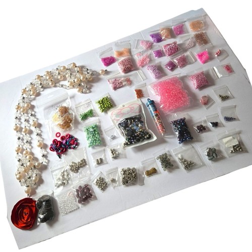 Riesiges Set gemischt sortiert Perlen Upcycling Handwerk Schmuckherstellung Zum Selbermachen Kunst 2,15 Pfund
