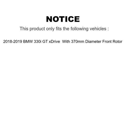 Front Coated Disc Brake Rotor & Ceramic Pad Kit For 2018-2018 BMW 330i GT xDrive - Picture 3 of 12