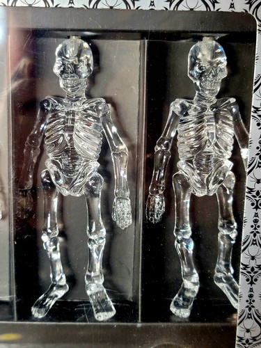LED Dangling Crystal Skeletons String-light Garland Set of 10 Lights-105" Length - Picture 4 of 7