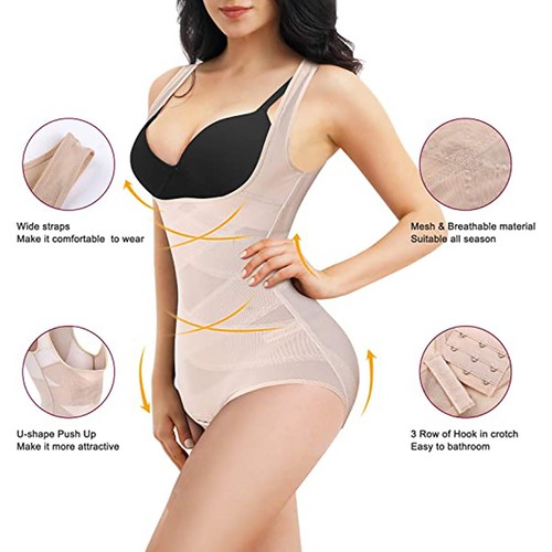 Body Shaper Fajas Colombianas Seamless Women Bodysuit Push Up Butt Lifter Corset - Picture 26 of 29
