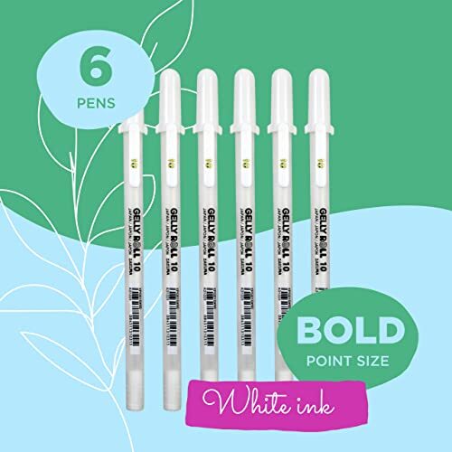Weiße Stifte, 6er Pack, weiße Gelstifte für Künstler, weißer Gelstift, weißer Tintenstift - Bild 6 von 6