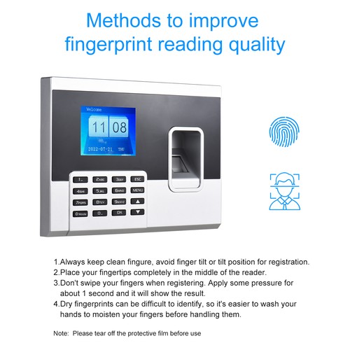 Máquina de asistencia reloj de huellas dactilares Bisoffice para empleados check-in U9V6 - Imagen 4 de 12
