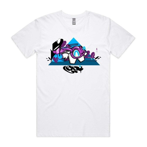 Flava Charakter Shirt - Rundhalsausschnitt weißes Logo Graffiti T-Shirt S - XXXL - Bild 1 von 2