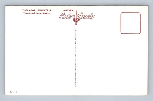 Postal Tucumcari Mountain Nuevo México K-1111 sin publicar - Imagen 2 de 2