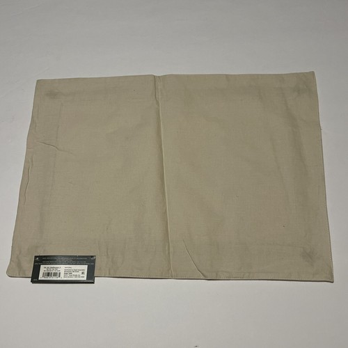 Threshold Placemats Set of 4 Cotton Linen 19 x 14 Natural Gold Trim - Picture 5 of 12