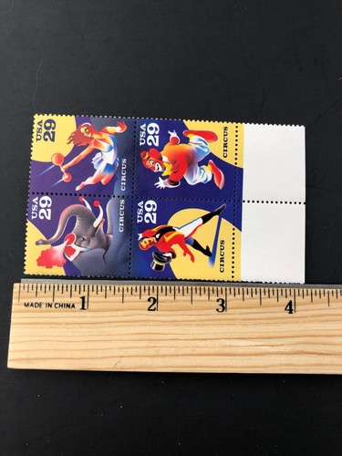 1993 Circus 29 Cent 29c Stamp Block of 4 Scott# 2750-2753 - Picture 5 of 5