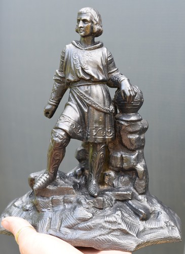 ⭐Estatua religiosa antigua francesa Juana de Arco - Imagen 1 de 11