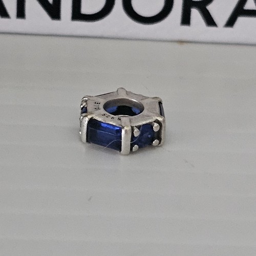 Pandora Sea Blue Ice Sculpture Silver Spacer Charm 797529 Free Post - Picture 7 of 19