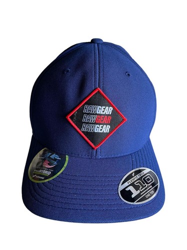 RawGear Fitness Mesh Hat Cap SnapBack Logo Red Patch Blue