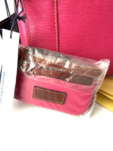 Dooney & Bourke Cork Lexington Crossbody & Sm Coin Case Set Pink New - Picture 4 of 5