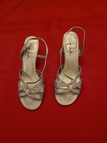 Womens Life Stride Lacey Gold Strappy Sandals Heels 8M - Picture 1 of 10