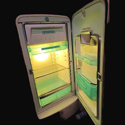 Estate Rare Vintage Working 1950's Philco Refrigerator Turquoise