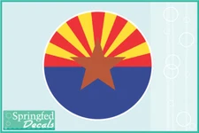 ARIZONA State Flag ROUND Vinyl Decal Car Truck Sticker