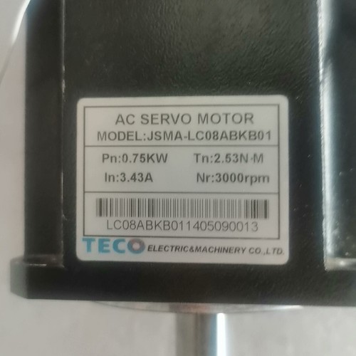 1PS Used For TECO JSMA-LC08ABKB01 Servo Motor Tested Free Shipping - Picture 3 of 3