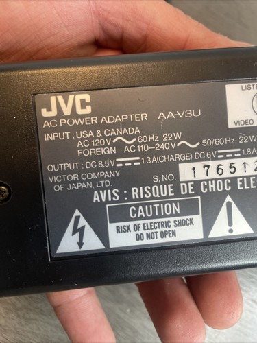 JVC AA-V3U AC Power Adapter and Charger for JVC Camcorder Free Shipping - Picture 4 of 4
