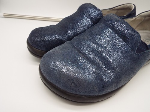 Alegria Blue Metallic Leather Keli Slip On Clogs KEL-7719 Women's Size 39 - Picture 6 of 11