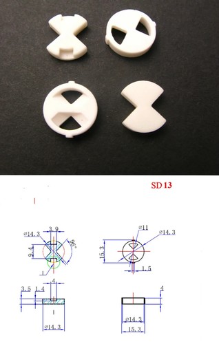 Replacement Ceramic Discs for quarter turn tap valve cartridge seals repair kit - Picture 2 of 2