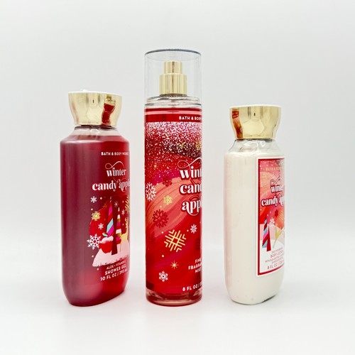 Winter Candy Apple Bath & Body Works confezione da 3 pezzi gel doccia, nebulizzatore e lozione - Foto 4 di 4