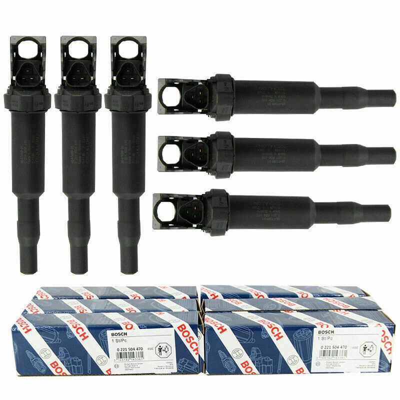 For BMW Ignition Coil 6 Packs Updated W/ Connector Boot Genuine Bosch 0221504470 - Image 2 of 4