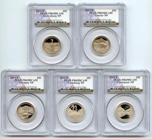 2011 S Clad National Parks Quarter Set PCGS PR69DCAM